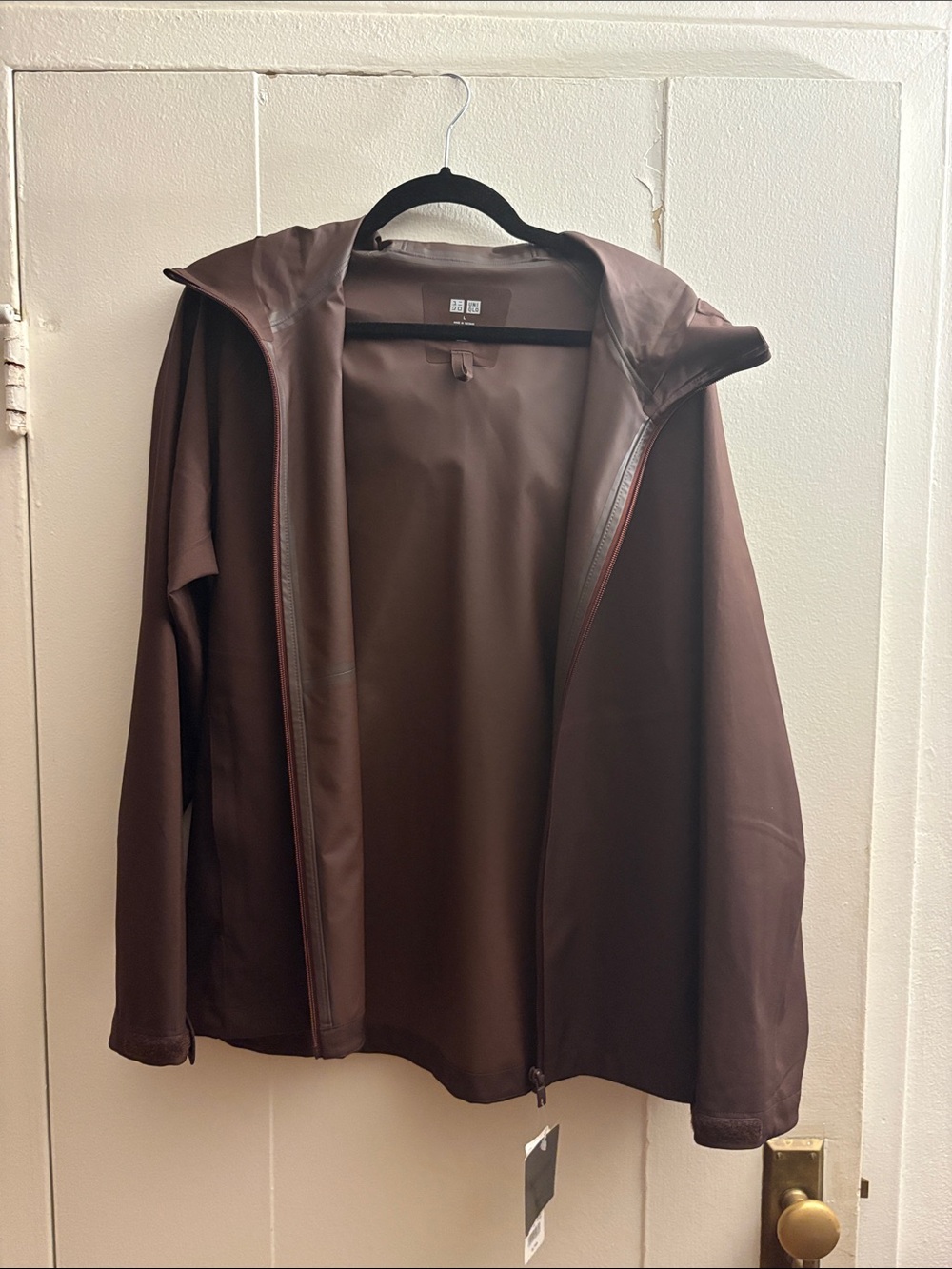 Uniqlo Men's Brown Hooded Blocktech Raincoat Jacket - New With Tags